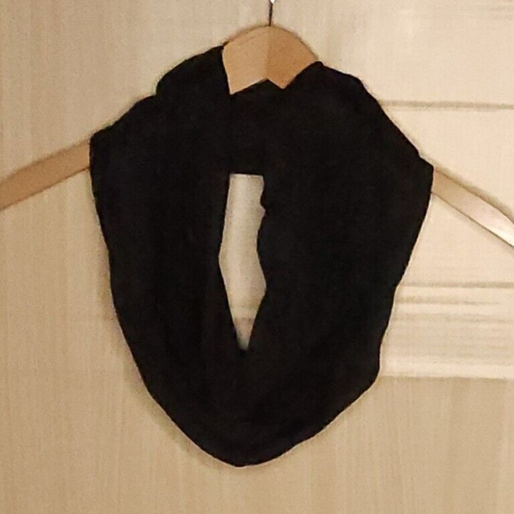 Mixit Black Lightweight Infinity Scarf Lace Detail
